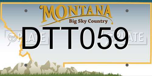 DTT059 Montana License Plate