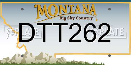DTT262 Montana License Plate