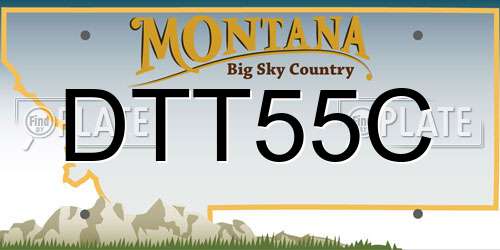 DTT55C Montana License Plate