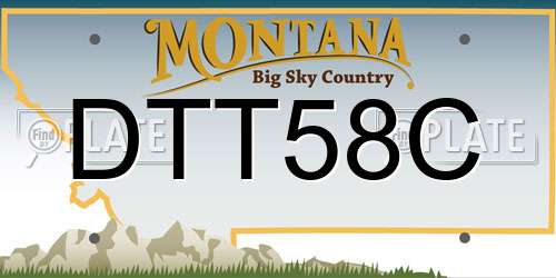DTT58C Montana License Plate