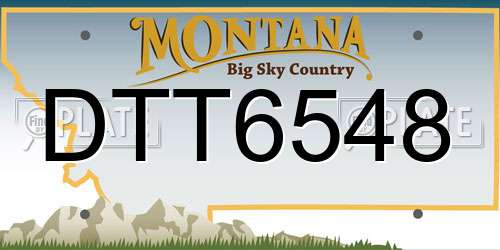 DTT6548 Montana License Plate