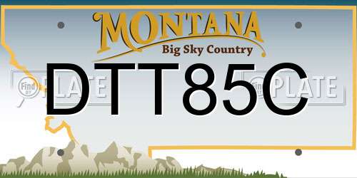 DTT85C Montana License Plate