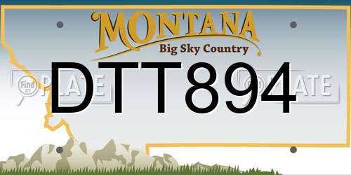 DTT894 Montana License Plate