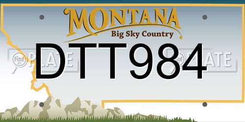 DTT984 Montana License Plate