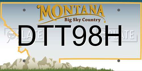 DTT98H Montana License Plate