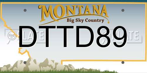 DTTD89 Montana License Plate