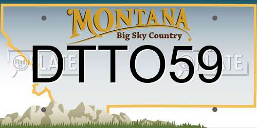 DTTO59 Montana License Plate