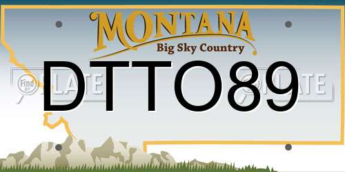 DTTO89 Montana License Plate