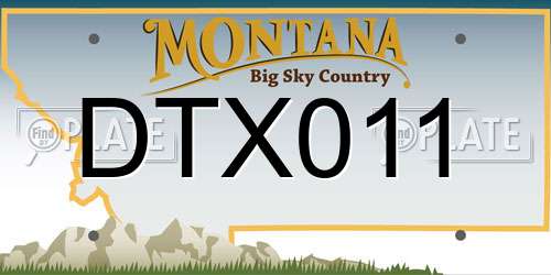 DTX011 Montana License Plate