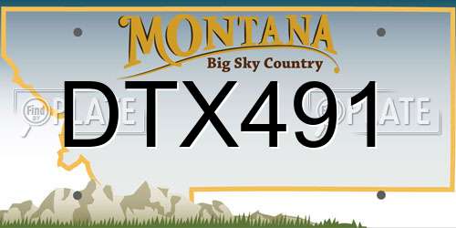 DTX491 Montana License Plate