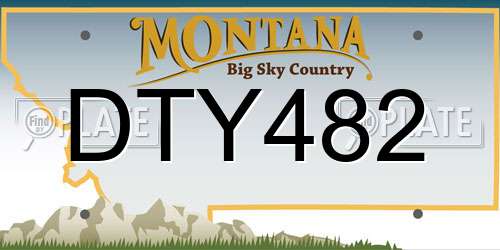 DTY482 Montana License Plate