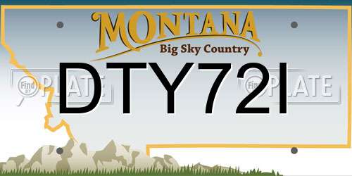 DTY72I Montana License Plate