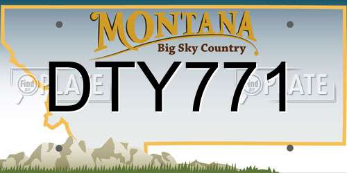 DTY771 Montana License Plate