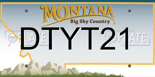 DTYT21 Montana License Plate