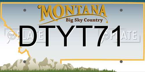 DTYT71 Montana License Plate