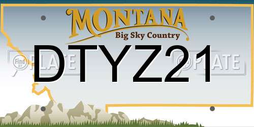 DTYZ21 Montana License Plate