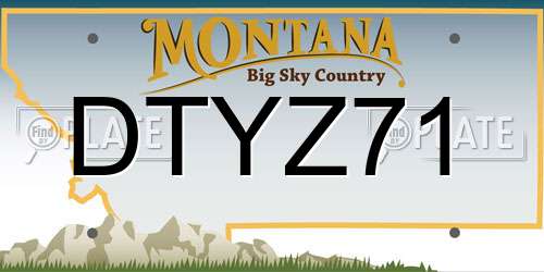 DTYZ71 Montana License Plate