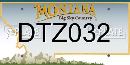 DTZ032 Montana License Plate