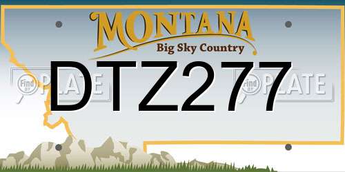 DTZ277 Montana License Plate