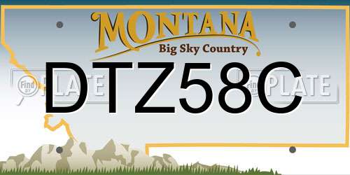 DTZ58C Montana License Plate