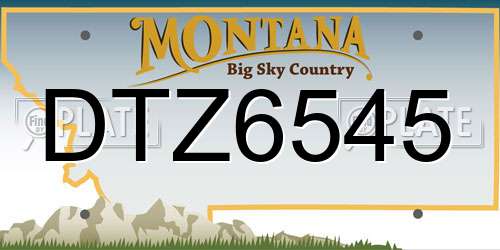 DTZ6545 Montana License Plate