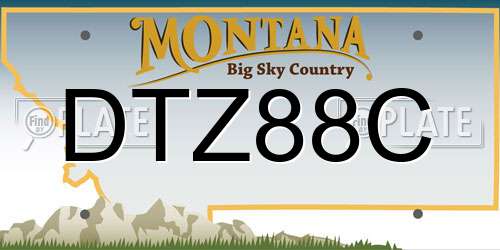 DTZ88C Montana License Plate