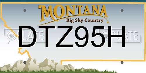 DTZ95H Montana License Plate