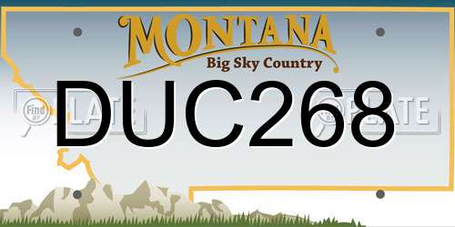 DUC268 Montana License Plate