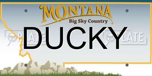 DUCKY Montana License Plate