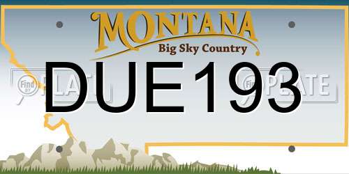 DUE193 Montana License Plate