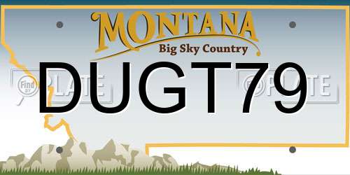 DUGT79 Montana License Plate