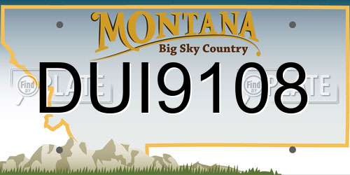 DUI9108 Montana License Plate