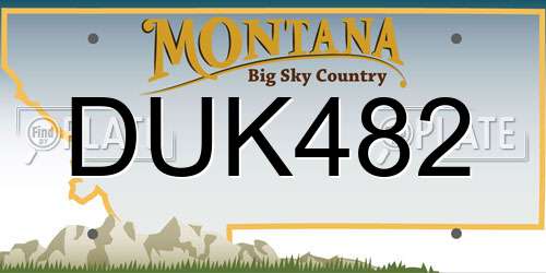 DUK482 Montana License Plate