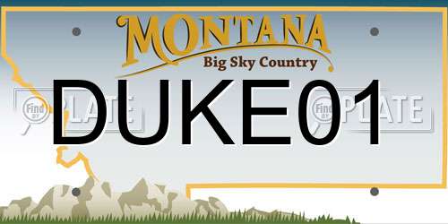DUKE01 Montana License Plate