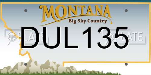 DUL135 Montana License Plate