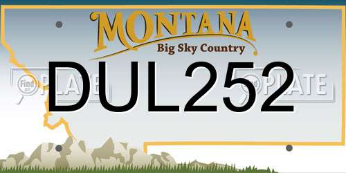 DUL252 Montana License Plate