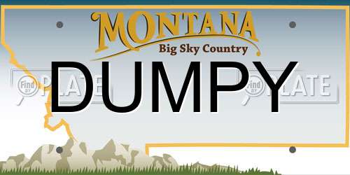 DUMPY Montana License Plate