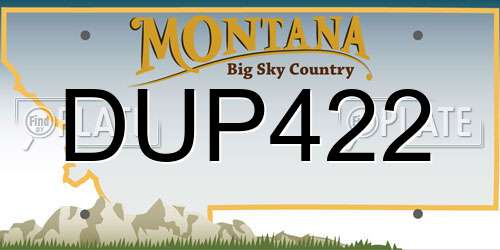 DUP422 Montana License Plate