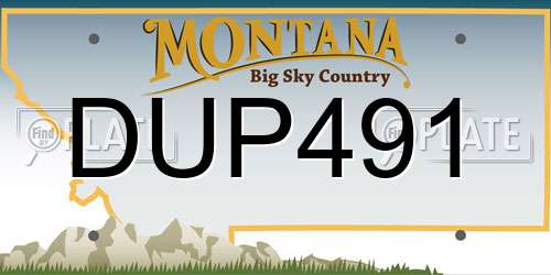 DUP491 Montana License Plate