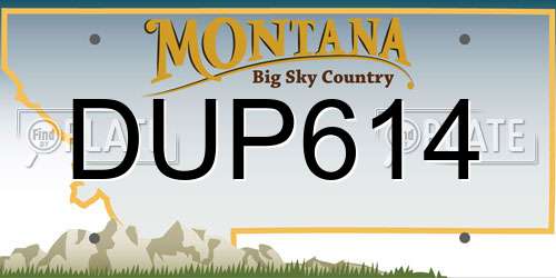 DUP614 Montana License Plate