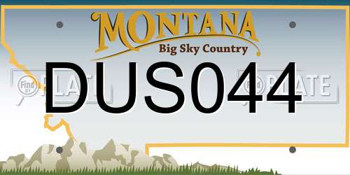 DUS044 Montana License Plate