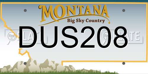 DUS208 Montana License Plate