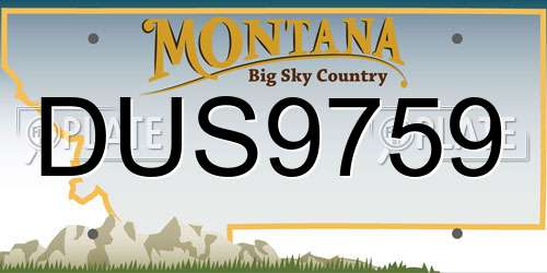 DUS9759 Montana License Plate