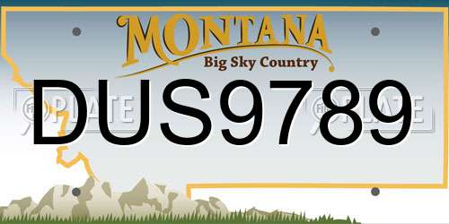 DUS9789 Montana License Plate