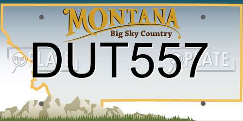DUT557 Montana License Plate