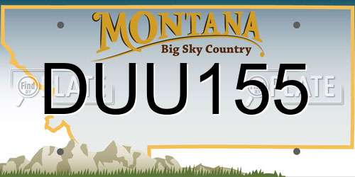 DUU155 Montana License Plate