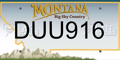 DUU916 Montana License Plate