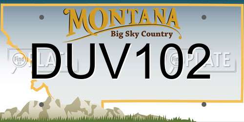 DUV102 Montana License Plate
