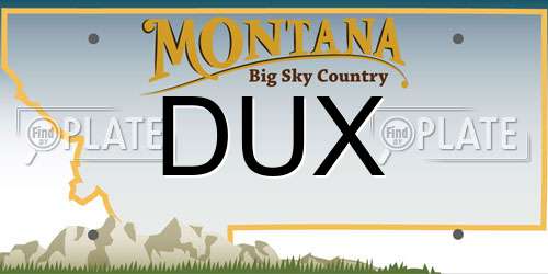 DUX Montana License Plate