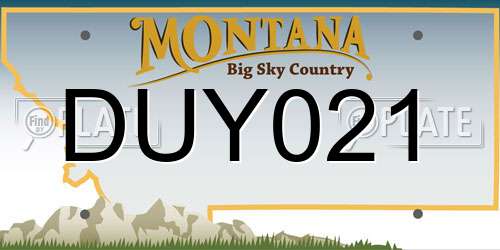 DUY021 Montana License Plate